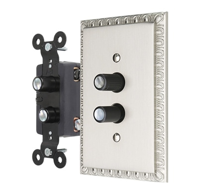Switchplates, switches and dimmers for the bathroom