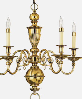 polished brass chandelier
