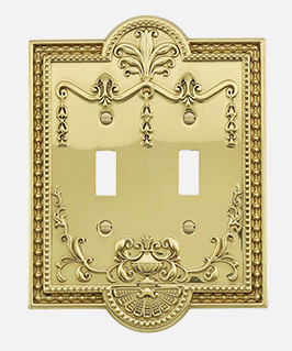 polished brass Como switch plate