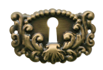 Vintage Brass Keyhole Escutcheon Plate Antique Old  2.1/8"W 