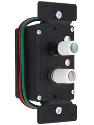 300W Premium Single-Pole White Push Button Universal Dimmer Switch with True Mother-of-Pearl Buttons