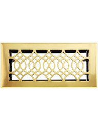4" x 10" Solid Brass Strathmore Floor Register in Polished Brass