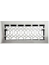 4" x 10" Solid Brass Strathmore Floor Register in Polished Nickel