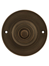 3" Round Brass Door Buzzer Button in Antique Brass