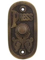 Eastlake "Press" Solid-Brass Doorbell Button in Antique Brass