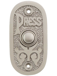 Eastlake "Press" Solid-Brass Doorbell Button in Satin Nickel