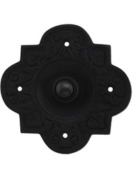 Large Eastlake Solid-Brass Doorbell Button in Oil-Rubbed Bronze