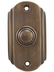 Streamline Deco Doorbell Button in Antique Brass