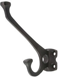 Small Plain Cast-Iron Hook in Antique Iron