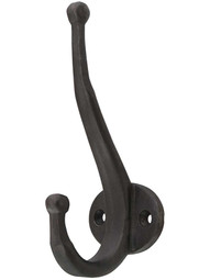 Cast Iron Vintage-Style Coat Hook in Antique Iron