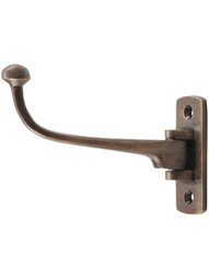 Ellis Solid-Brass Coat Hook in Antique Brass