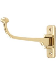 Ellis Solid-Brass Coat Hook in Polished Brass