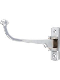Ellis Solid-Brass Coat Hook in Polished Chrome