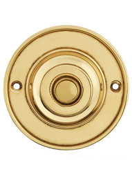 3" Diameter Door Buzzer in Polished Brass