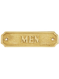 Cast Brass "Men" Sign in Polished Brass