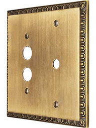 Egg & Dart Push Button/Dimmer Combination Switch Plate In Antique-By-Hand