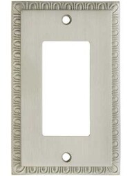 Egg & Dart Design GFI Outlet Cover in Satin Nickel