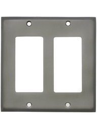 Traditional Forged Brass Double Gang GFI Cover Plate in Antique Pewter
