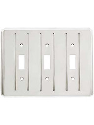 Streamline Toggle Switch Plate - Triple Gang in Polished Nickel