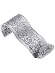 Ornate Floral Pattern Picture Rail Hook in Polished Chrome