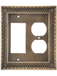 Victorian Pisano Duplex / GFI - 2 gang plate In Antique-By-Hand