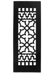 4" x 14" Cast Iron Victorian-Style Floor Grate in Matte Black