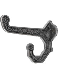 Hartford Cast-Iron Double Hook in Antique Iron