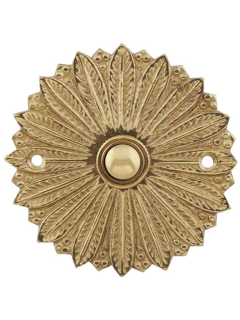 Hollywood Regency SolidBrass Doorbell Button in Polished Brass House