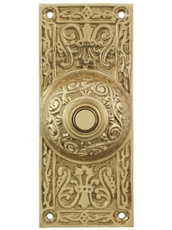 Large Victorian Solid-Brass Doorbell Button in Polished Brass