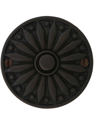 French Regency Solid-Brass Doorbell Button in Oil-Rubbed Bronze