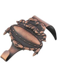 Adams Stamped Brass Picture Rail Hook in Antique Copper
