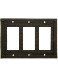 Bungalow Style Triple GFI Outlet Cover Plate In Oil-Rubbed Bronze