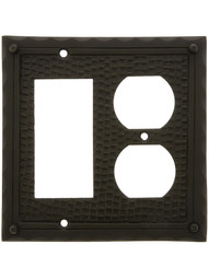 Bungalow Style Duplex / GFI Combination Switch Plate In Oil-Rubbed Bronze