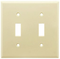 Leviton Double Toggle Cover Plate in Almond