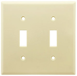 Leviton Double Toggle Cover Plate in Almond