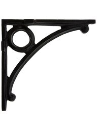 Circle and Curve Heavy Shelf Bracket In Matte Black - 7" x 7 1/8"