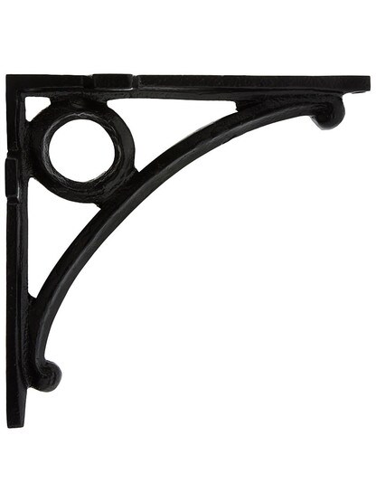 Circle and Curve Heavy Shelf Bracket In Matte Black - 7" x 7 1/8"