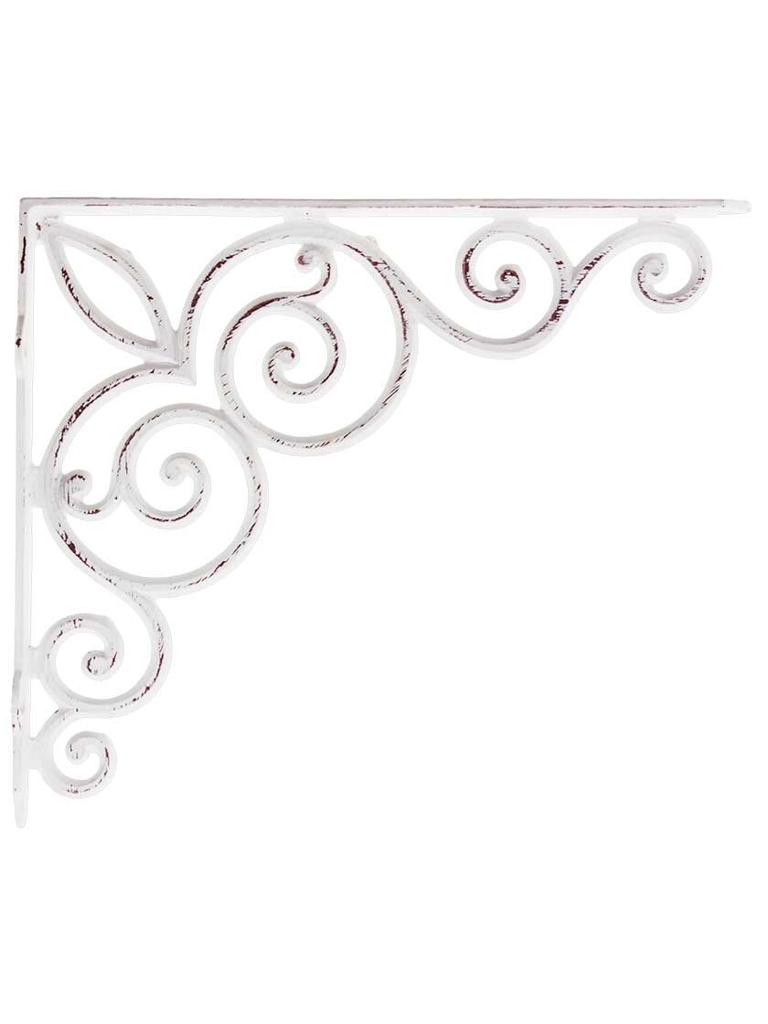 Vintage 6 Cast Iron Antique Style HEAVY DUTY Brackets Braces Shelf Bracket LEAVES