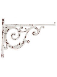 Small Cast Iron Scroll Shelf Bracket In Antique White