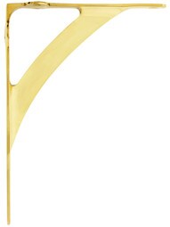 Solid Brass Shelf Bracket - 9 7/8" x 7 3/8" In Polished Brass