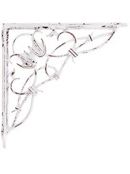 Bleeding Heart Cast Iron Shelf Bracket In Antique White