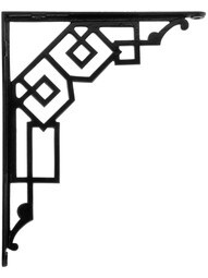 Chinese Chippendale Shelf Bracket - 12 1/4" x 10" In Matte Black