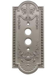 Como Single Push-Button Switch Plate in Satin Nickel