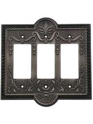 Como Triple GFI Cover Plate in Antique Pewter