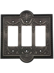 Como Triple GFI Cover Plate in Antique Pewter
