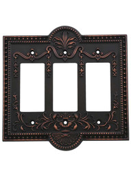 Como Triple GFI Cover Plate in Timeless Bronze