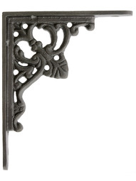 Cast Iron Fleur De Lis Shelf Bracket In Antique Iron