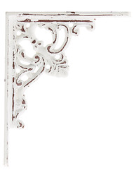 Cast Iron Fleur De Lis Shelf Bracket In Antique White