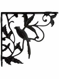 Perched Cardinal Cast Iron Shelf Bracket In Matte Black