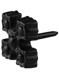 Spanish Cross-Head Iron Clavos Nails - Pack of Six 1" Diameter in Matte Black